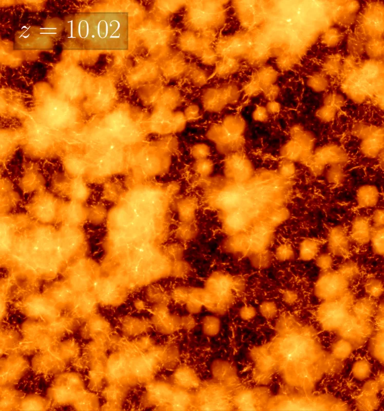 Cosmic reionization simulation visualization